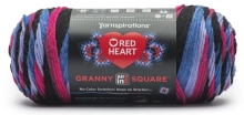Red Heart Granny Squares - Black Hyper Violet
